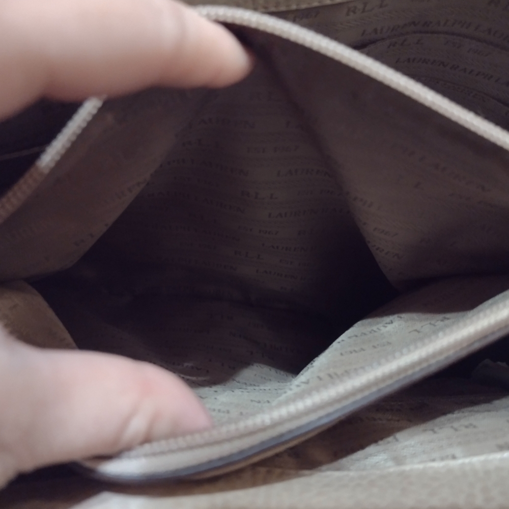 NWT LAUREN Ralph Lauren Annaville Carry All Stone - Picture 6 of 15